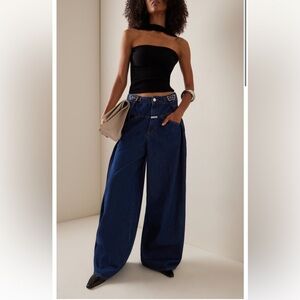 CLOSED super wide leg  denim jeans dark wash ME+EM g label goop cos